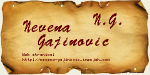 Nevena Gajinović vizit kartica